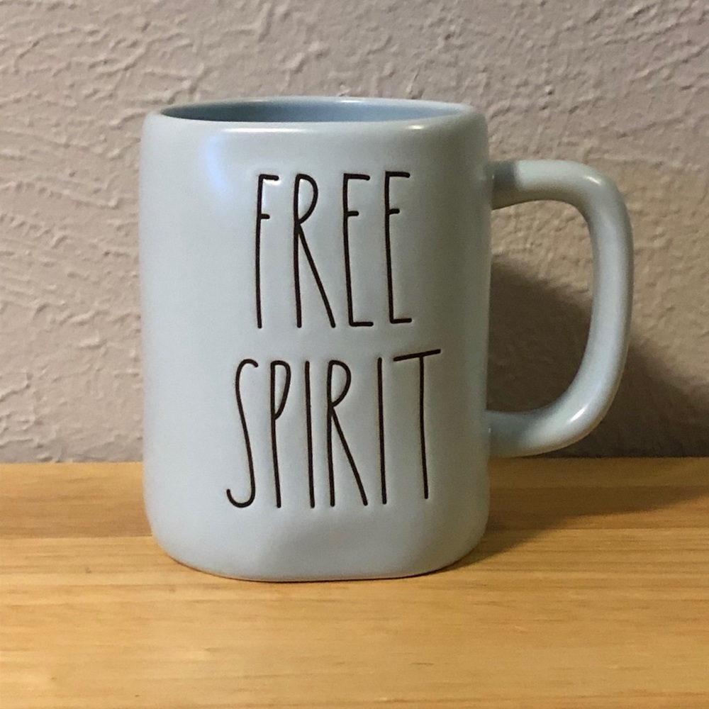 New Rae Dunn Light blue FREE SPIRIT mug